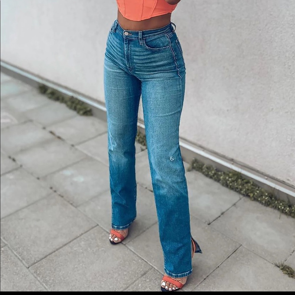 Killin em softly side split Jean- Fashion Nova